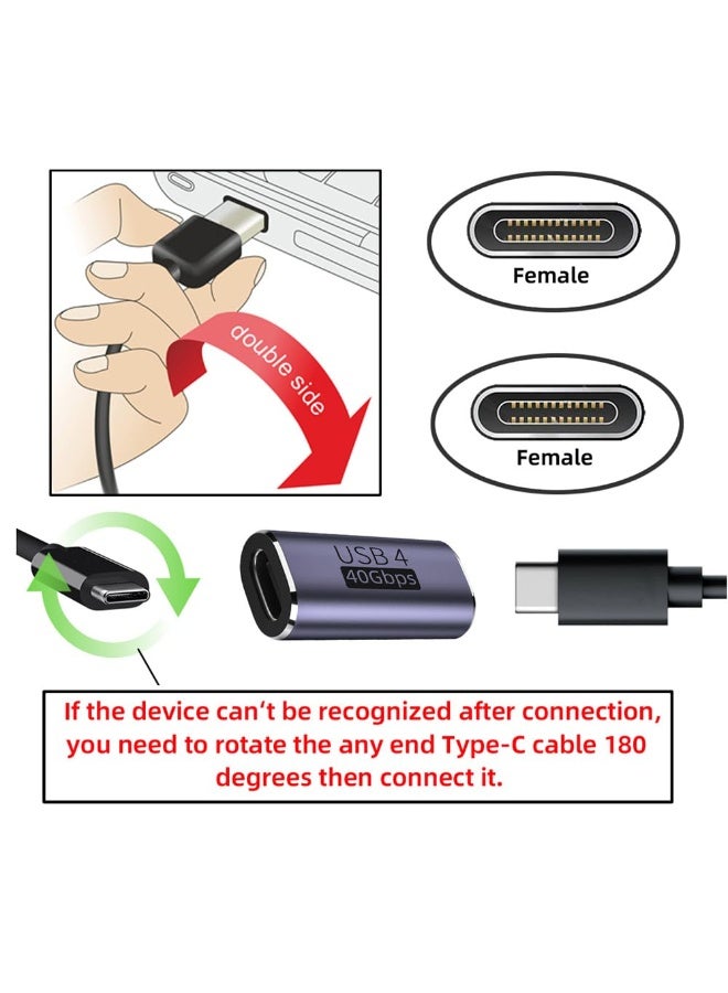 USB4 Type-C Female to Female Adapter – 40Gbps Data, 100W Power Delivery, 8K@60Hz Video Extender for Laptop and Phone - Image 4