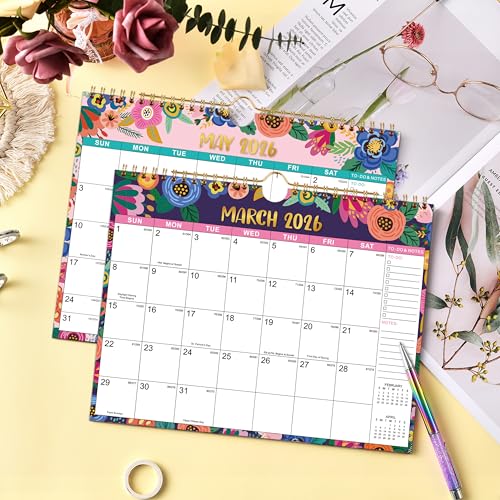 Makapoo Calendar 2026 - Wall Calendar 2026, Jan. 2026 to Dec. 2026, 11" x 8.5", 12 Monthly Wall Calendar 2026 with Thick Paper + Julian Date - Floral - Image 2