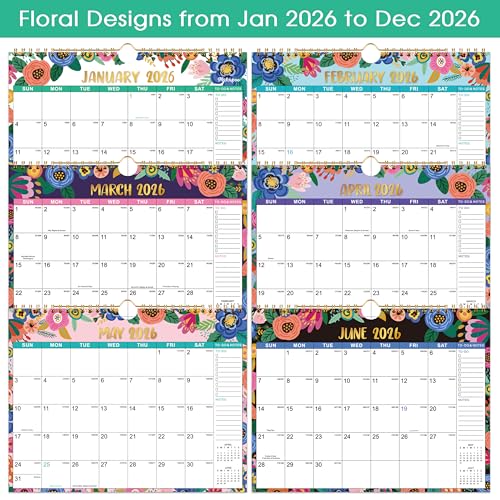 Makapoo Calendar 2026 - Wall Calendar 2026, Jan. 2026 to Dec. 2026, 11" x 8.5", 12 Monthly Wall Calendar 2026 with Thick Paper + Julian Date - Floral - Image 4