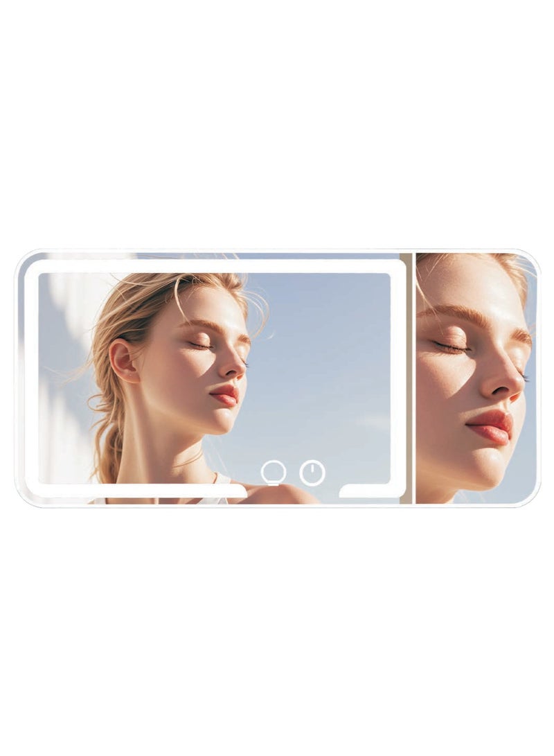 porodo Lifestyle Shinevibe Car Makeup Mirror with Adjustable Brightness / Travel Mirror / Adjustable Brightness / 3 Light Modes / Rechargeable Portable Mirror - Image 1