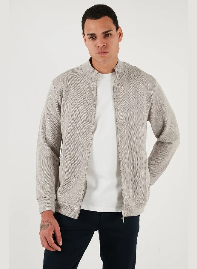 Buratti Cotton Relaxed Fit Stand Collar Zippered Cardigan Men's CARDIGAN 5901075