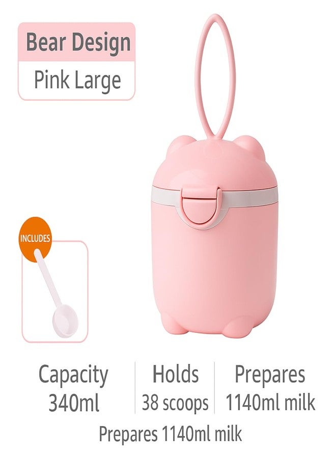 GUCHIGU Silicone Baby Milk Powder Dispenser Box with Scoop, BPA-Free Double Layer Formula Container, Food Grade Snack Storage for Kids & Travel (340gm, PB2255B-Pink) - Image 2