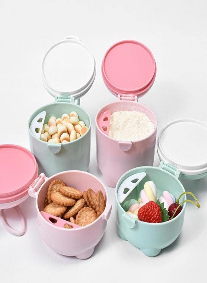 GUCHIGU Silicone Baby Milk Powder Dispenser Box with Scoop, BPA-Free Double Layer Formula Container, Food Grade Snack Storage for Kids & Travel (340gm, PB2255B-Pink) - Image 4