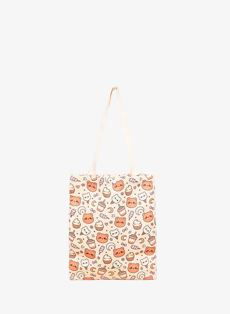 Printed Canvas Shoulder Bag