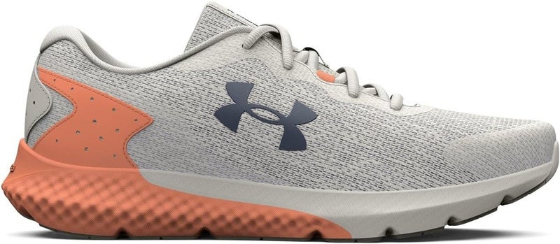 Under Armour Women's Charged Rogue 3 Knit Running Shoes - Gray Mist/Orange Tropic - Image 2
