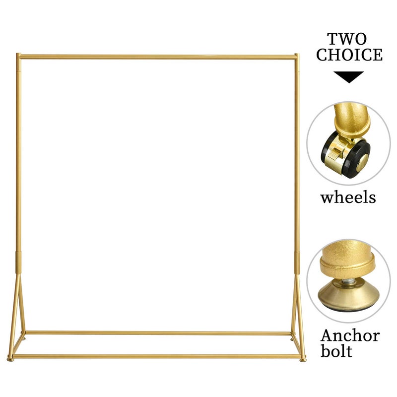 BOSURU Gold Pipe Clothing Racks Freestanding, Modern Metal Clothes Rack Heavy Duty, Easy Assemble Clothing Rack for Hanging Boutiques and Bedroom 59" L - Image 5