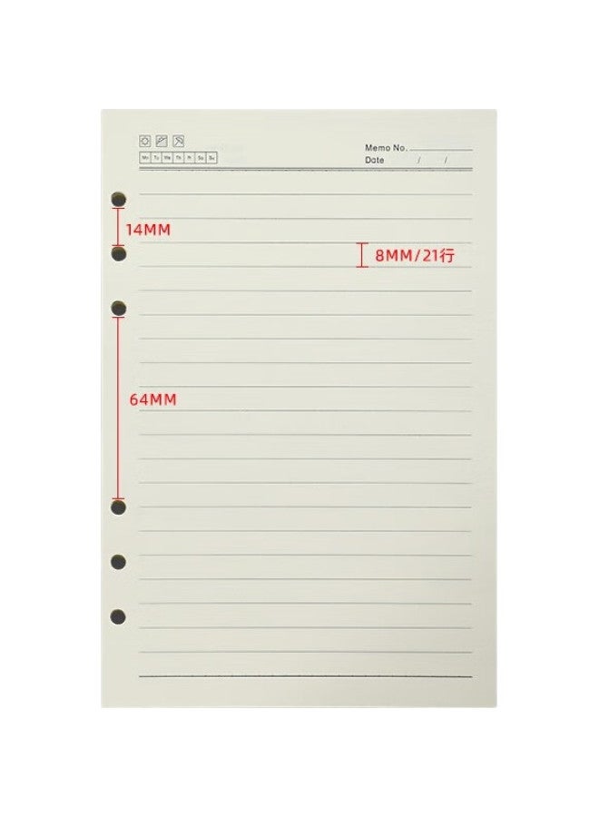 Jiaranheng Jiaran Heng A5 Loose-Leaf Notebook Refill Paper, Thick Lined Pages, 80 Sheets Per Book, A5 Size, 1 Book - Image 1