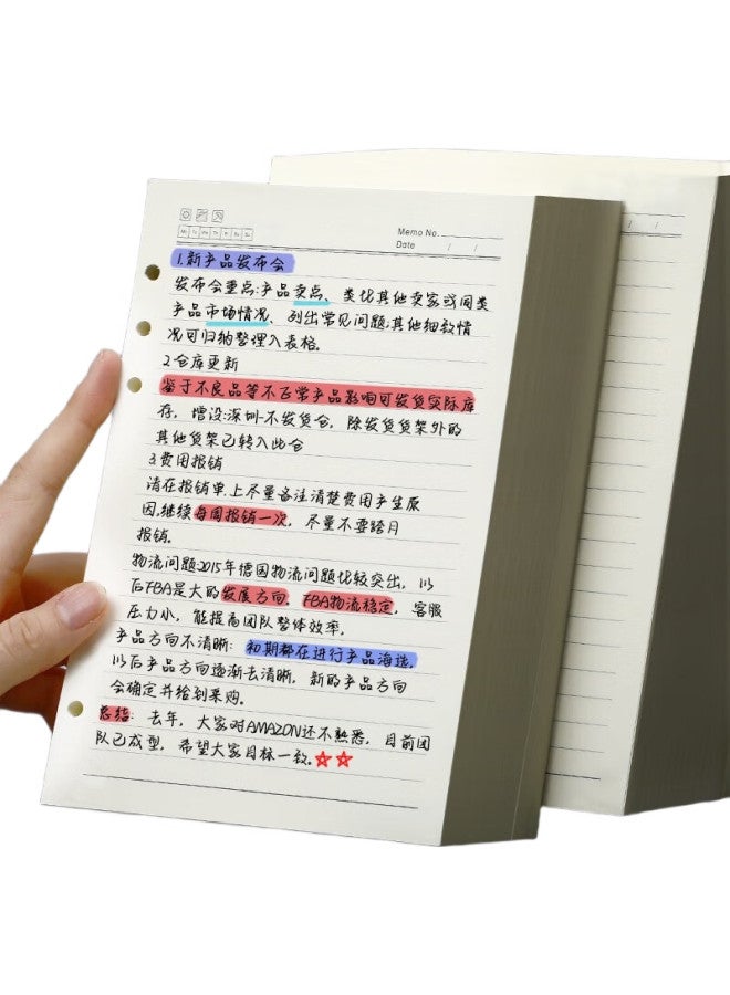 Jiaranheng Jiaran Heng A5 Loose-Leaf Notebook Refill Paper, Thick Lined Pages, 80 Sheets Per Book, A5 Size, 1 Book - Image 2