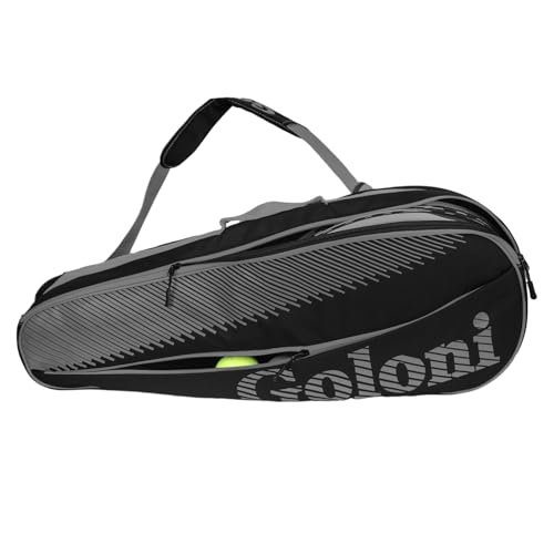 Goloni Tennis Bag 3-4 Racquets with Front Extral Pocket for Other Essentials,Tennis Rackets Bag with Removable Shoulder Strap,Grey - Image 1