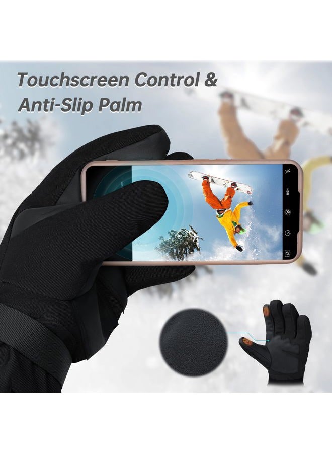 MCTi Pro Wrist Support Ski Gloves for Men, Winter Snowboard Gloves with Wrist Guard, Waterproof, 3M Thinsulate Warm, High Abrasion Resistance Black-L - Image 5