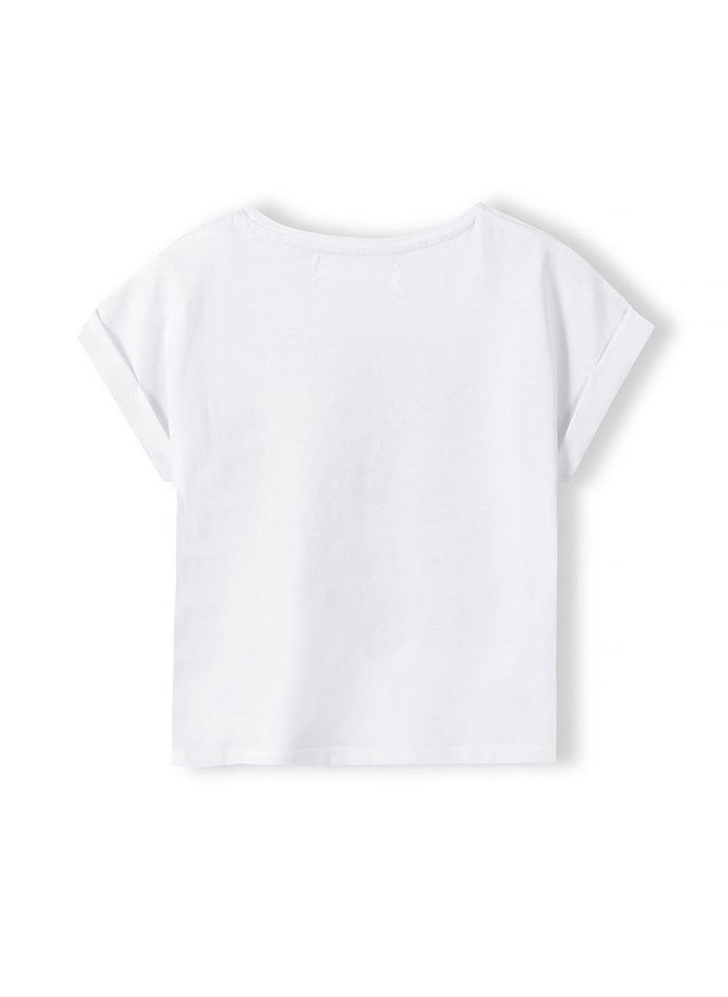 MINOTI Girls Short Sleeve T-Shirt with Front Print  - Image 3