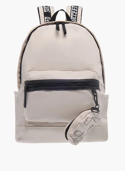 MISSY Women Cat Print Backpack with Adjustable Strap and Zip Closure - 10x42x30 cm
