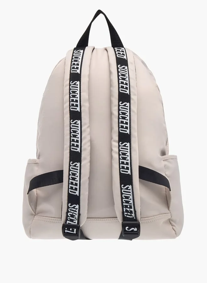 MISSY Women Cat Print Backpack with Adjustable Strap and Zip Closure - 10x42x30 cm