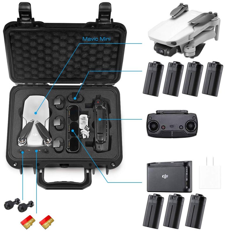 Lekufee Portable Waterproof Hard Case for DJI Mavic Mini & SE Accessories (Case Only, Not for Mini 4k/2/3/4) - Image 2