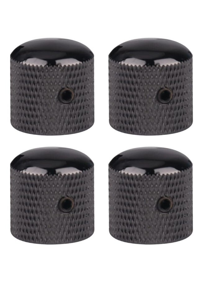 Generic 4Pcs Metal Guitar Knobs Volume Tone Control Knobs Dome Knobs with with Allen Keys Screws for Fender Telecaster Gibson Les Paul Electric Guitar Bass (Black)  - Image 2