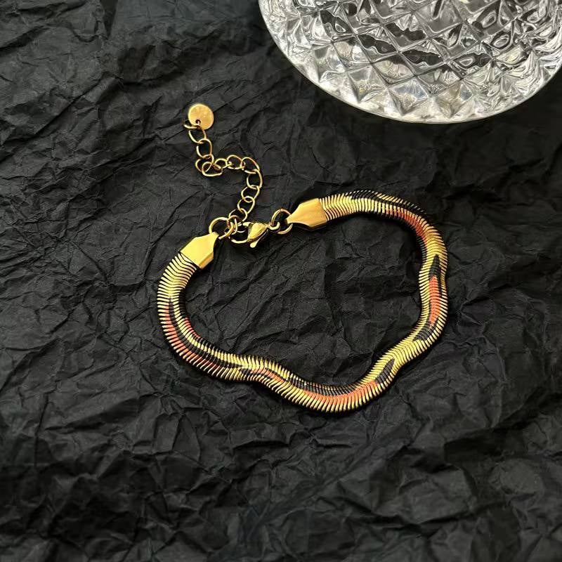 أنسيال أستانليس ستيل ذهبي شكل جلد فهد - Image 3