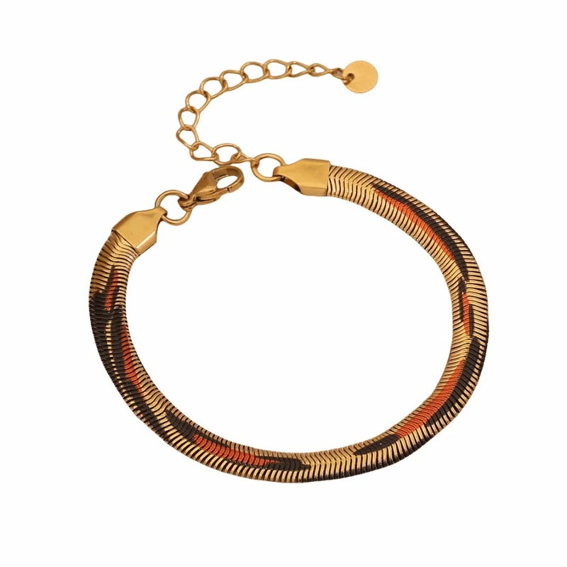 أنسيال أستانليس ستيل ذهبي شكل جلد فهد - Image 1