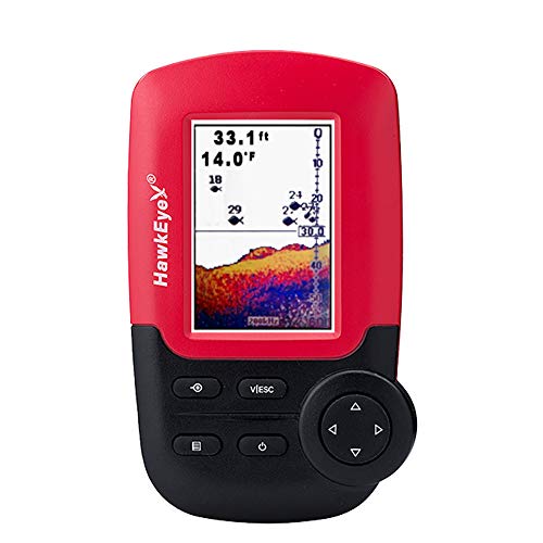 HawkEye Fishtrax 1C Fish Finder with HD Color Virtuview Display, Black/Red, 2" H x 1.6" W Screen Size - Image 1