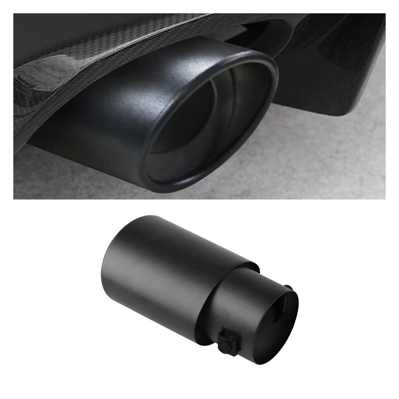 smilfuy Stainless Steel Car Exhaust Tip, 2.5" to 3.3" Adjustable Chrome-Plated Finish Exhaust Tailpipe, Car Exhaust Pipe Modification Tail Throat Tail Pipe, Fit for Most Cars (Straight, Black) - Image 1