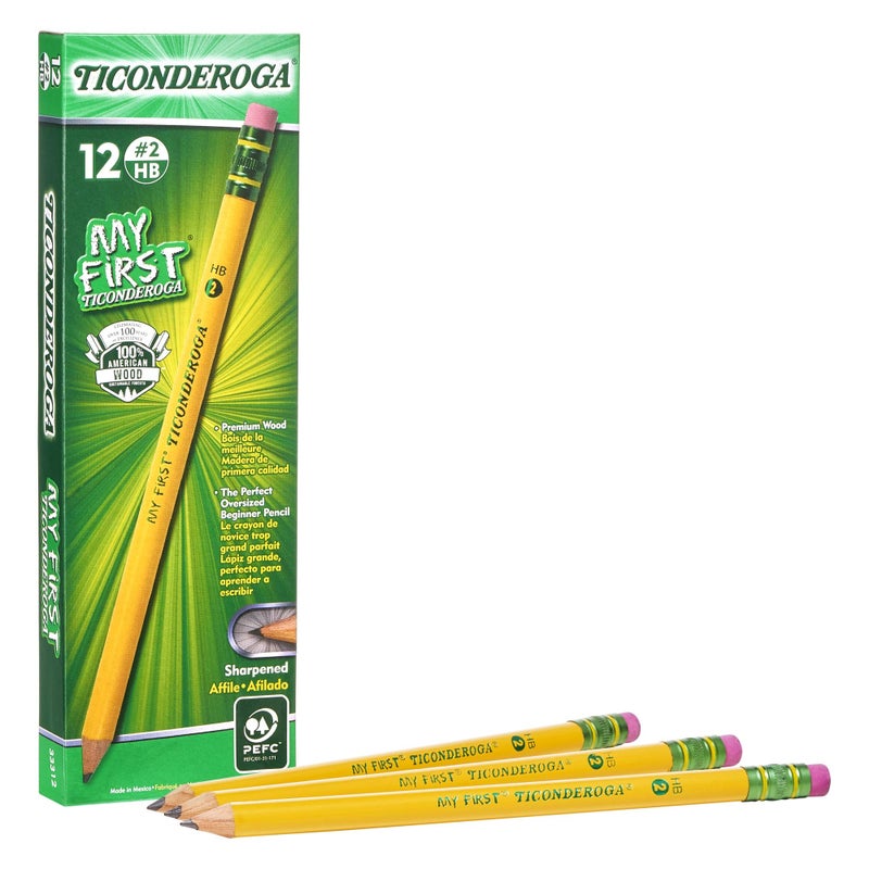 Ticonderoga My First Primary Size 2 Beginner Pencils 6 Boxes of 12 72 Pencils Total 33312SP
