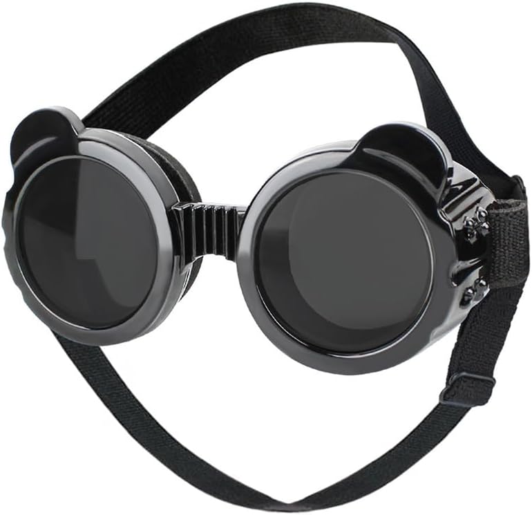 Small Dog Sunglasses, UV Protection Goggles with Adjustable Strap, Anti-Fog, Windproof Eyewear for Pet Dogs, Pet dress up, pet cool cosplay, Black - Image 1