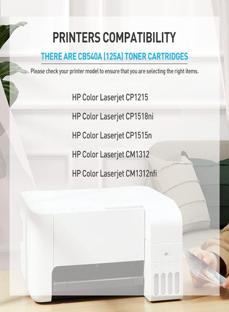 125A YELLOW Compatible Toner Cartridge Replacement for HP 125A CB542A Toner Works on Color Laser Jet CM1312 MFP CP1215 CP1518ni CP1515n Series Printer (1 Pack CB542A, yellow) - Image 2