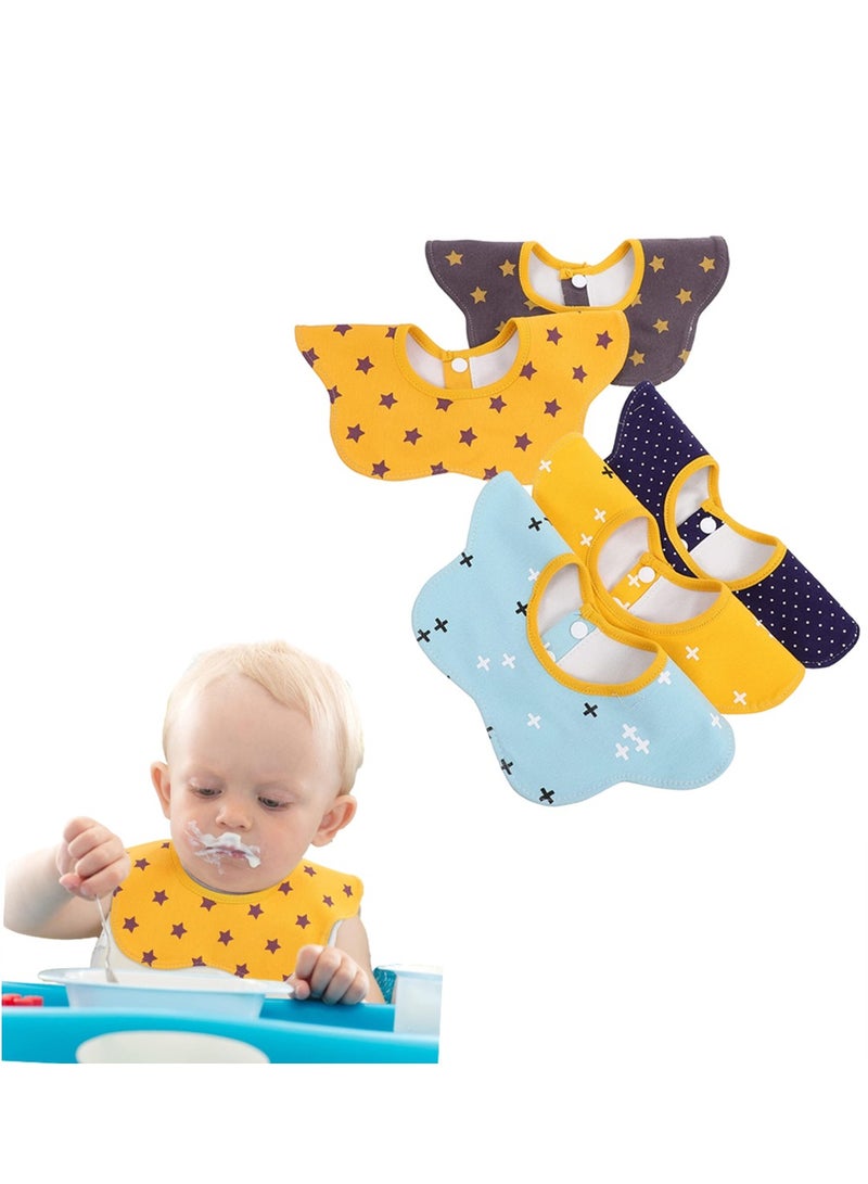 SYOSI Baby Dining Bib, 5Pcs Bib Towel Bibs Drool Bibs Baby Bib Baby Saliva Towel Baby Teething Bib Newborn Bib, 100% Cotton, Waterproof, for Boys Girls Unisex for Teething and Drooling - Image 1