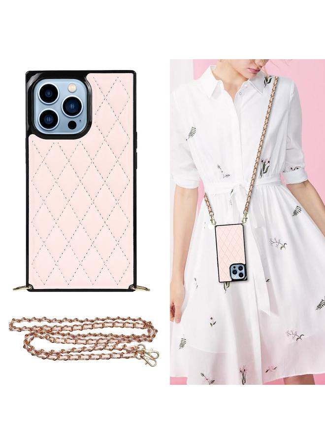 erorex Case For iPhone 14 Pro Crossbody Rhombic Microfiber Leather Phone Case - Image 1