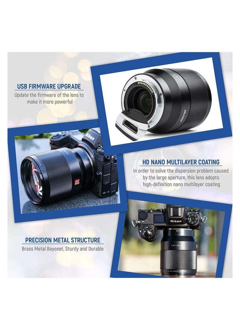 VILTROX - VILTROX 85mm f/1.8 F1.8 STM Full Frame Large Autofocus Photo Lens Compatible with Nikon Z-Mount Z9 Z50 Z7 ii Z6 ii Z7 Z6 Z6 II Z5 - Image 1