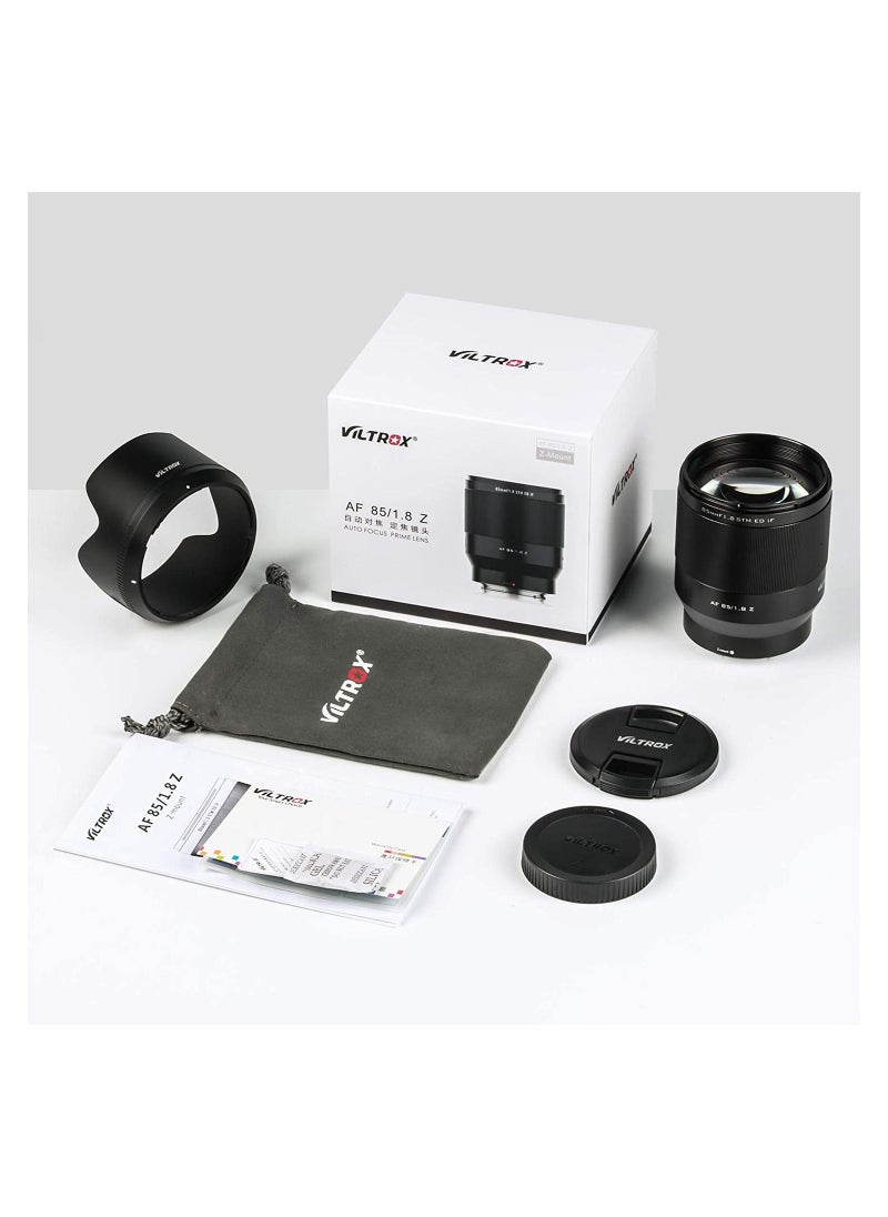 VILTROX - VILTROX 85mm f/1.8 F1.8 STM Full Frame Large Autofocus Photo Lens Compatible with Nikon Z-Mount Z9 Z50 Z7 ii Z6 ii Z7 Z6 Z6 II Z5 - Image 1