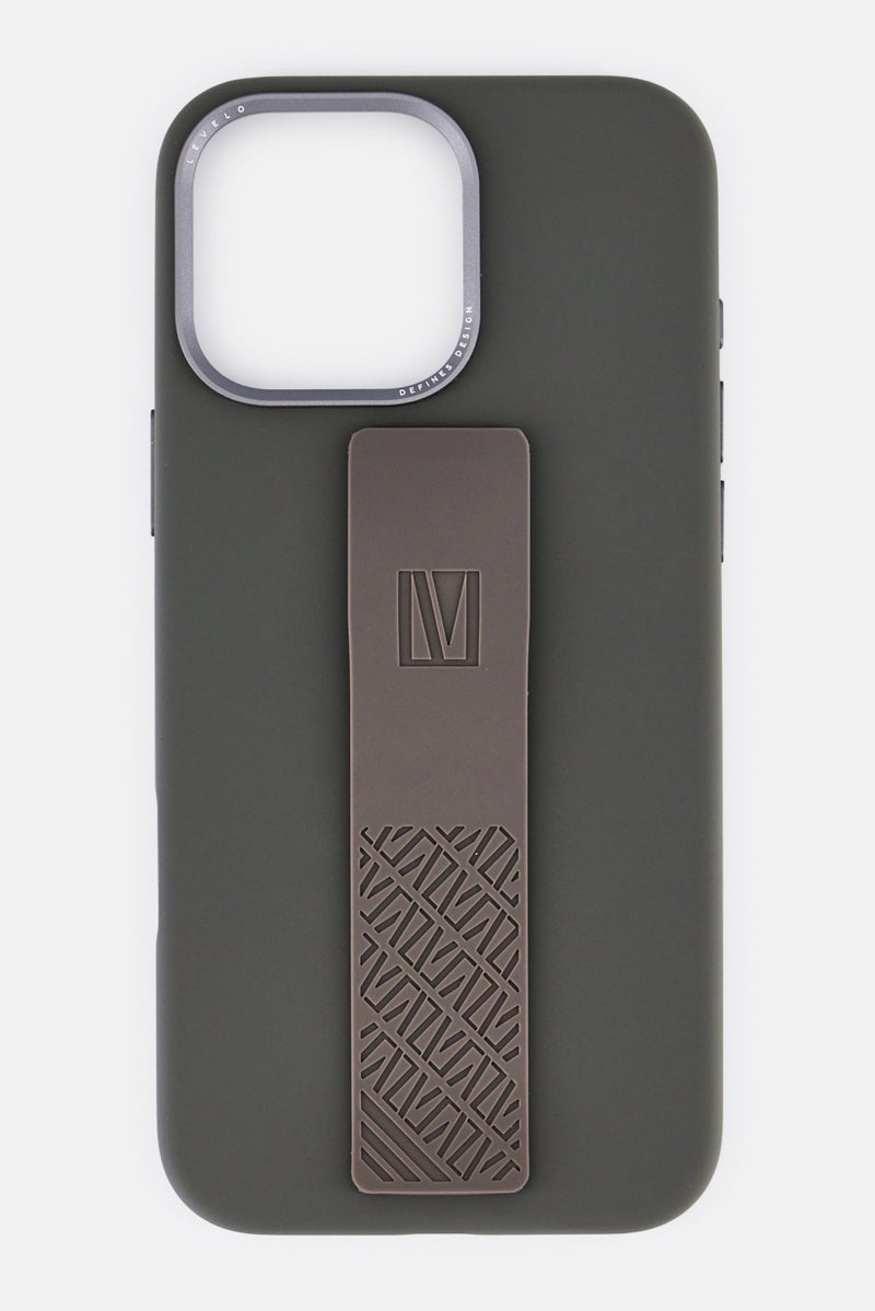 LEVELO iPhone 16 Pro Max Morfix Silicone Case With Grip, Grey - Image 1