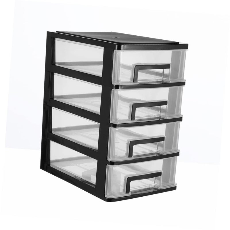 Four Layer Plastic Drawer Organizer Medium Storage Cabinet 40x24x17 Black - Image 4