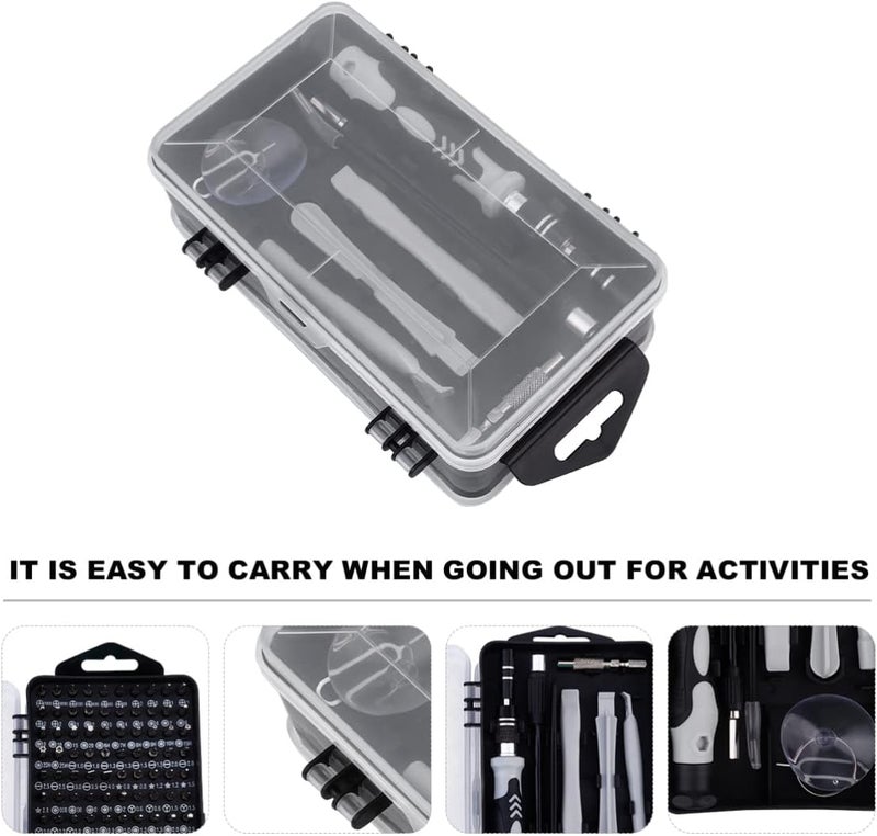 كلاراكو مجموعة أدوات إصلاح الهواتف المحمولة من كلاركو 115، مجموعة مفكات النظارات، مجموعة أدوات إصلاح رئيسية، مجموعة مفكات براغي صغيرة متعددة الوظائف، أداة تفكيك الساعات المصنوعة من فولاذ الكروم والفاناديوم - Image 3