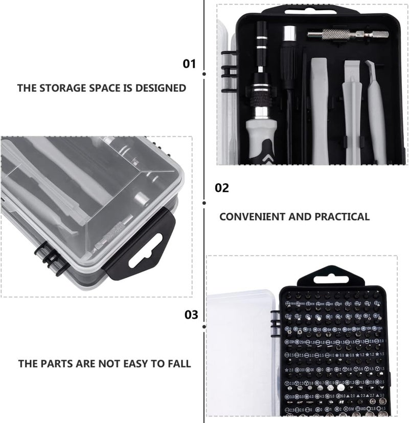 كلاراكو مجموعة أدوات إصلاح الهواتف المحمولة من كلاركو 115، مجموعة مفكات النظارات، مجموعة أدوات إصلاح رئيسية، مجموعة مفكات براغي صغيرة متعددة الوظائف، أداة تفكيك الساعات المصنوعة من فولاذ الكروم والفاناديوم - Image 2