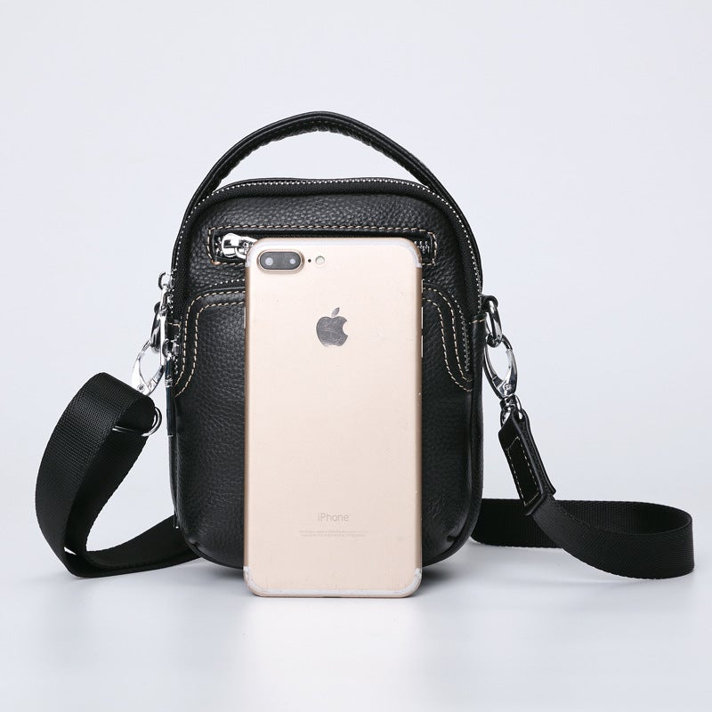 New Genuine Leather Men'S Shoulder Bag Mini Multifunctional Crossbody Bag Top Layer Cowhide Small Bag Men'S Satchel Small Backpack - Image 4