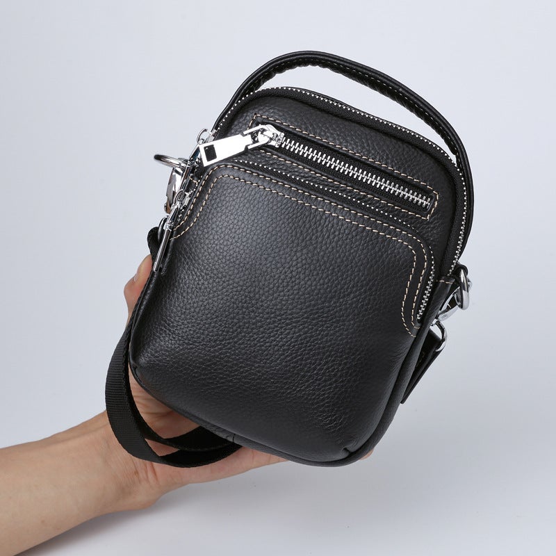 New Genuine Leather Men'S Shoulder Bag Mini Multifunctional Crossbody Bag Top Layer Cowhide Small Bag Men'S Satchel Small Backpack - Image 2