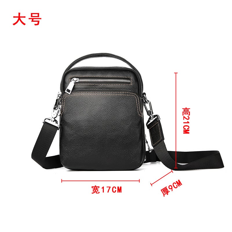 New Genuine Leather Men'S Shoulder Bag Mini Multifunctional Crossbody Bag Top Layer Cowhide Small Bag Men'S Satchel Small Backpack - Image 1