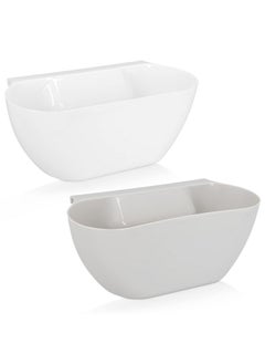 Navaris Navaris Hanging Kitchen Waste Bins Set of 2 - Garbage for Food Scraps and Compost - Small Hanging Trash Can Kitchen Counter or RV, Small Kitchen Trash Can, Dustbin for Kitchen, Bin  - Image 1