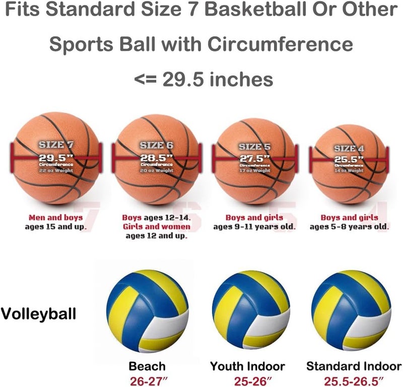FoRapid Size 7 (29.5") Basketball Bag Soccer Ball Football Volleyball Softball Sports Ball Bag Holder Carrier+Adjustable Shoulder Strap 2 Side Mesh Pockets f/Water Bottle Towel Sports Shoes - Image 3