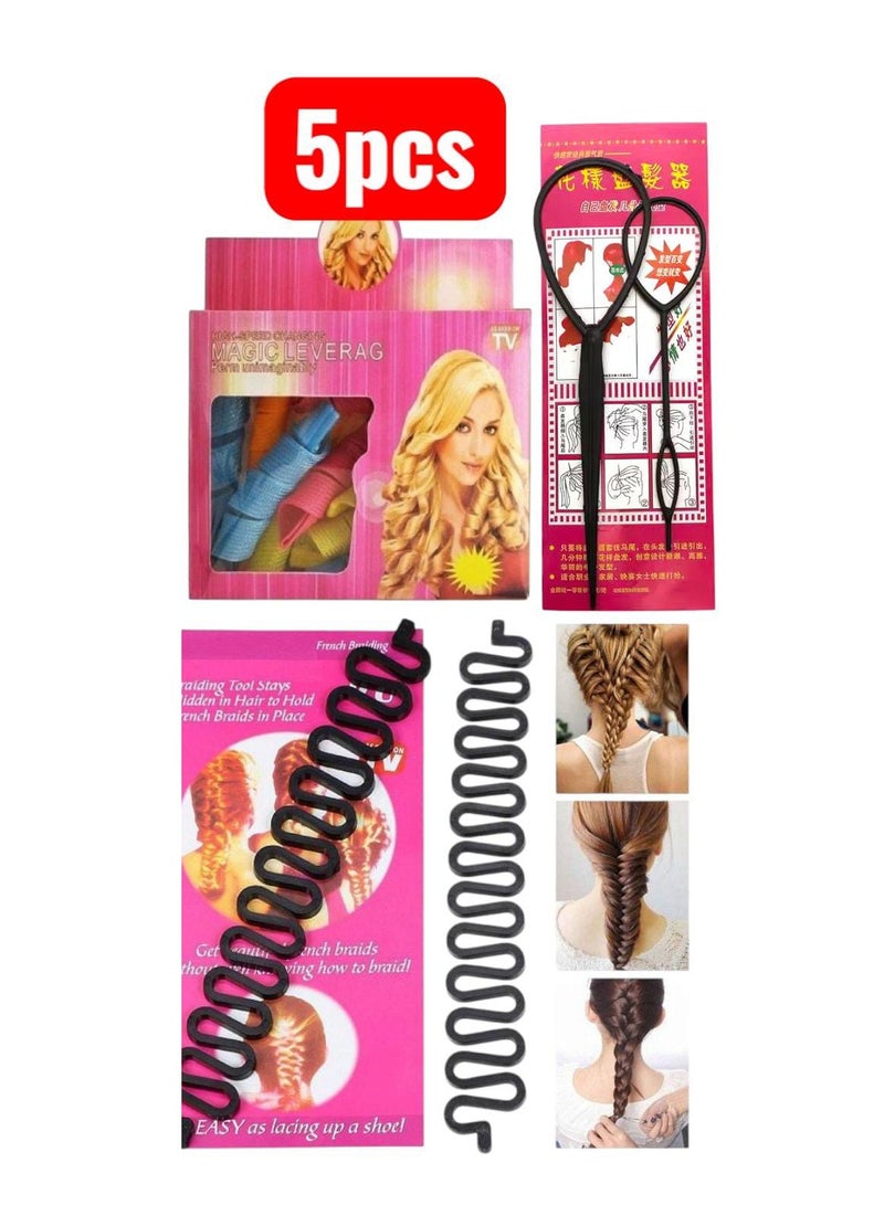 Generic 5-in-1 Haircut Kit Get gorgeous hairstyles with ease! Includes a heat-free curling iron, a hair-raising tool, and a simple, no-frills French twist tool. New for special occasions and everyday use. 