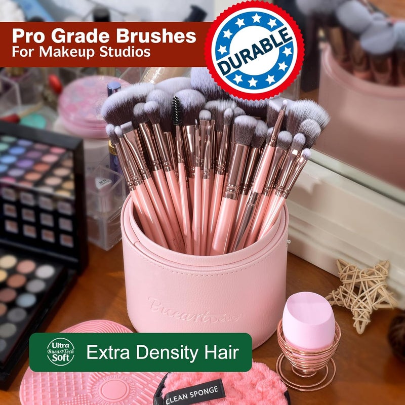 30Pcs Professional Deluxe Makeup Brushes Set with Extra Large Holder Case - Image 4