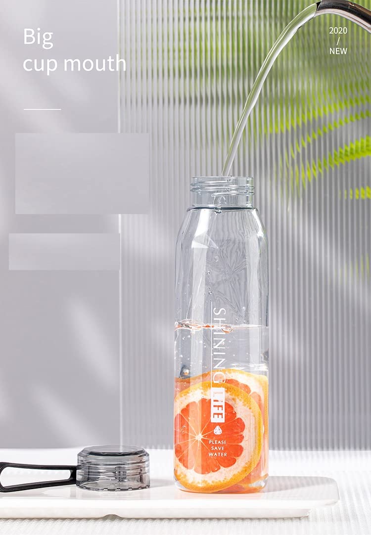 TEMSON Plastic Water Bottle for Home, Office, Gym, Picnic and Travelling – Transparent Stylish Plastic Bottle for Kids, Boys, Girls, Fridge Bottles-570ml (FQ-3045) (Pink) - Image 2