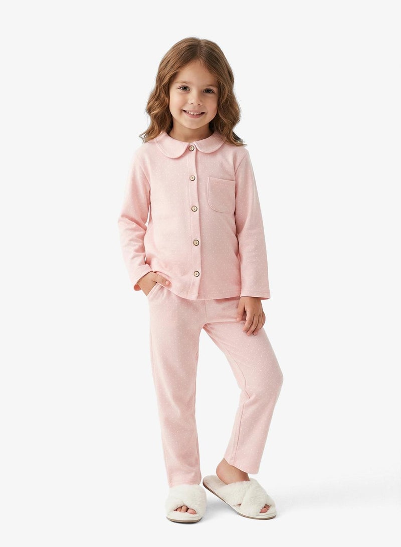 Pinata Pink Long Sleeve Button Through Pyjamas - Image 1