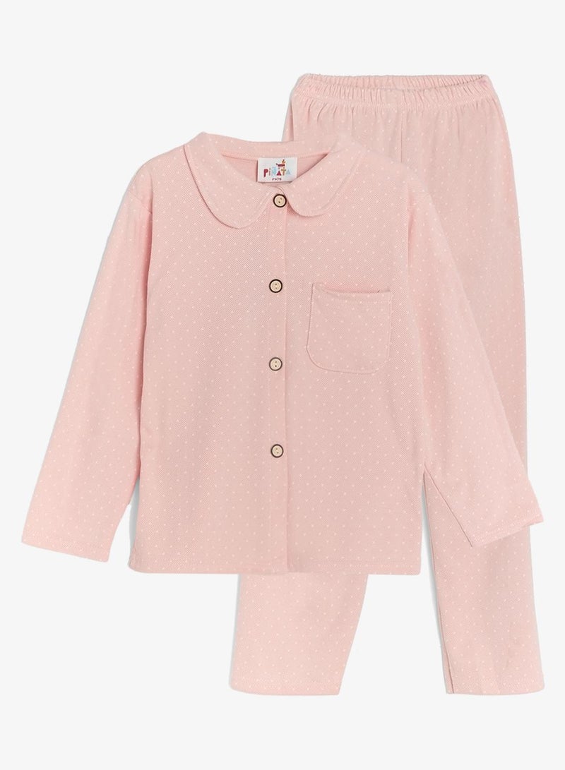 Pinata Pink Long Sleeve Button Through Pyjamas - Image 2