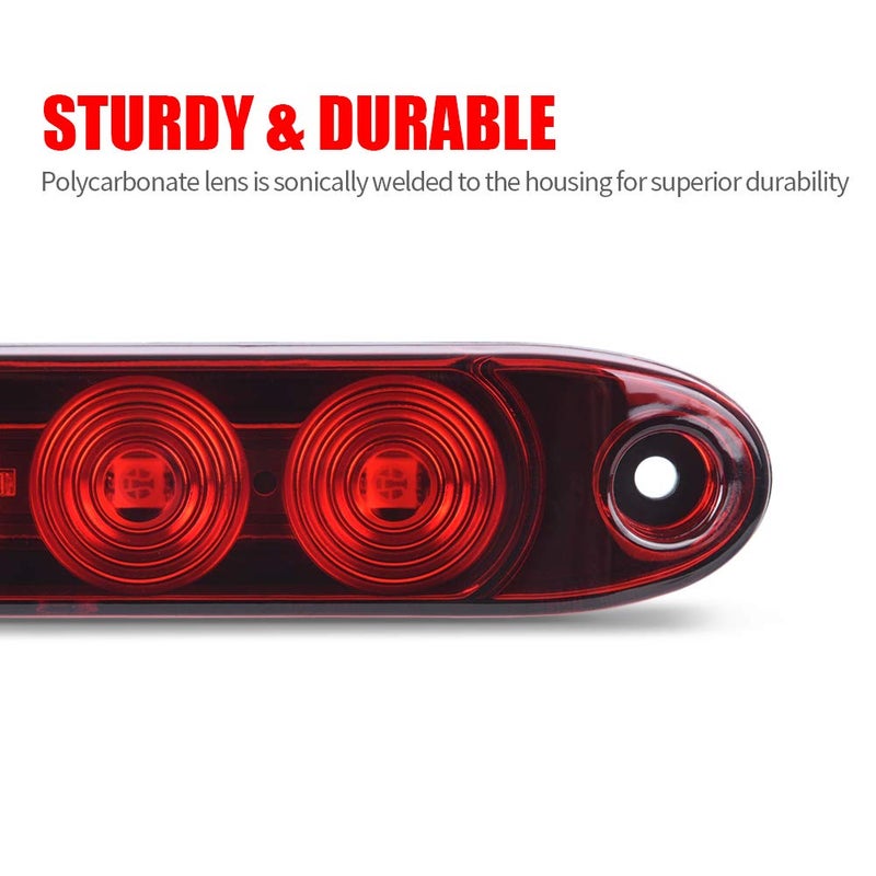 MICTUNING 2PCS 16 inches 11 LED Red Trailer Light Bar - Waterproof Sealed Park Turn Signal Light Tail Brake Stop Bar Truck Trailer Marker ID Bar - Image 4