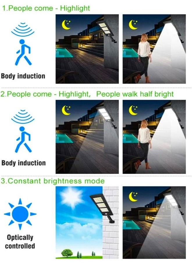 Blue - 4 Pcs Solar Street Light Outdoor Light, Wireless Waterproof and Lightning Protection Solar Flood Light,LED Flood Light, Suitable for Courtyards, Gardens, Streets, Basketball Courts - Image 1