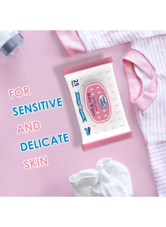 Cool & cool Baby Wipes 25's  Pack of 3 - Image 2