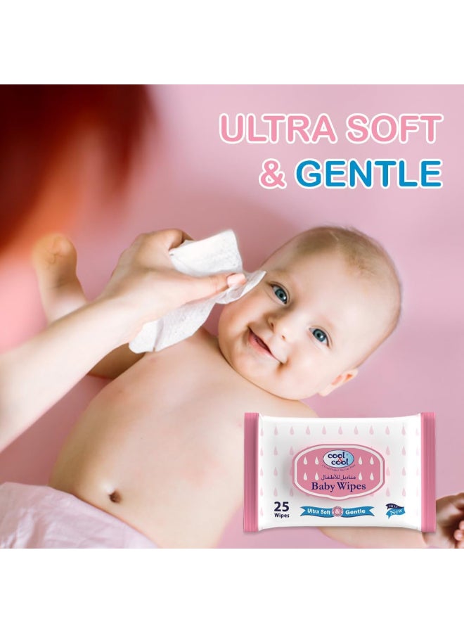 Cool & cool Baby Wipes 25's  Pack of 3 - Image 5