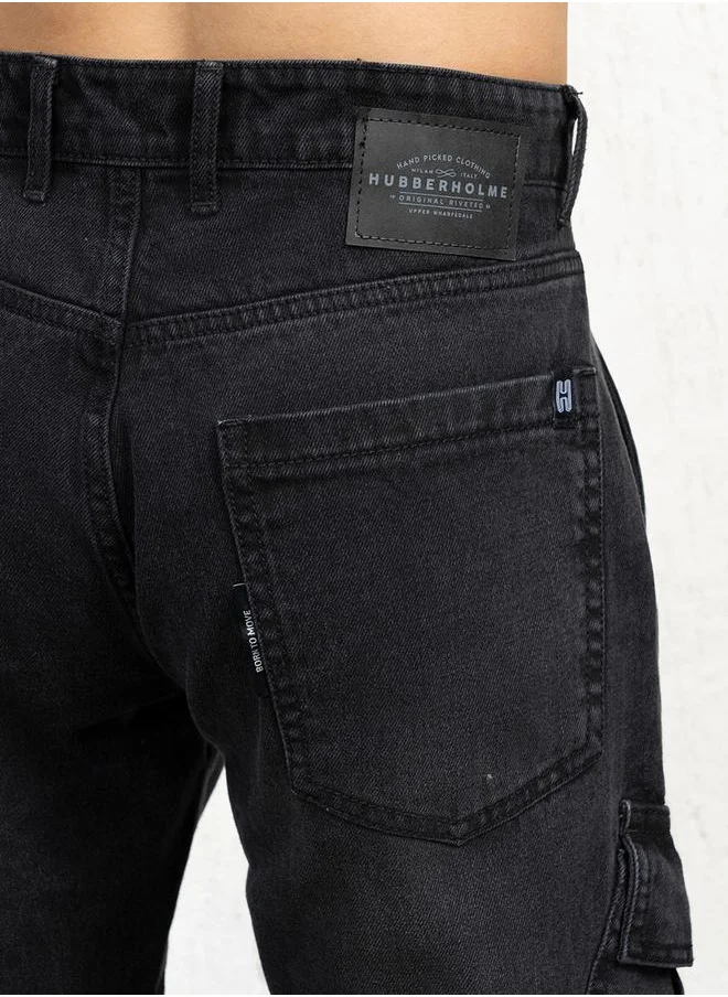 Hubberholme Mid Rise Relaxed Fit Cargo Jeans by Styli