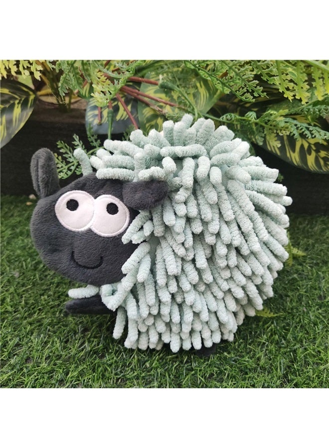 Sheep Funny Hand Towels for Bathroom Kitchen - Cute Decorative Sheep Decor Hanging Washcloths Face Towels Super Absorbent Soft  (Green)  - Image 3